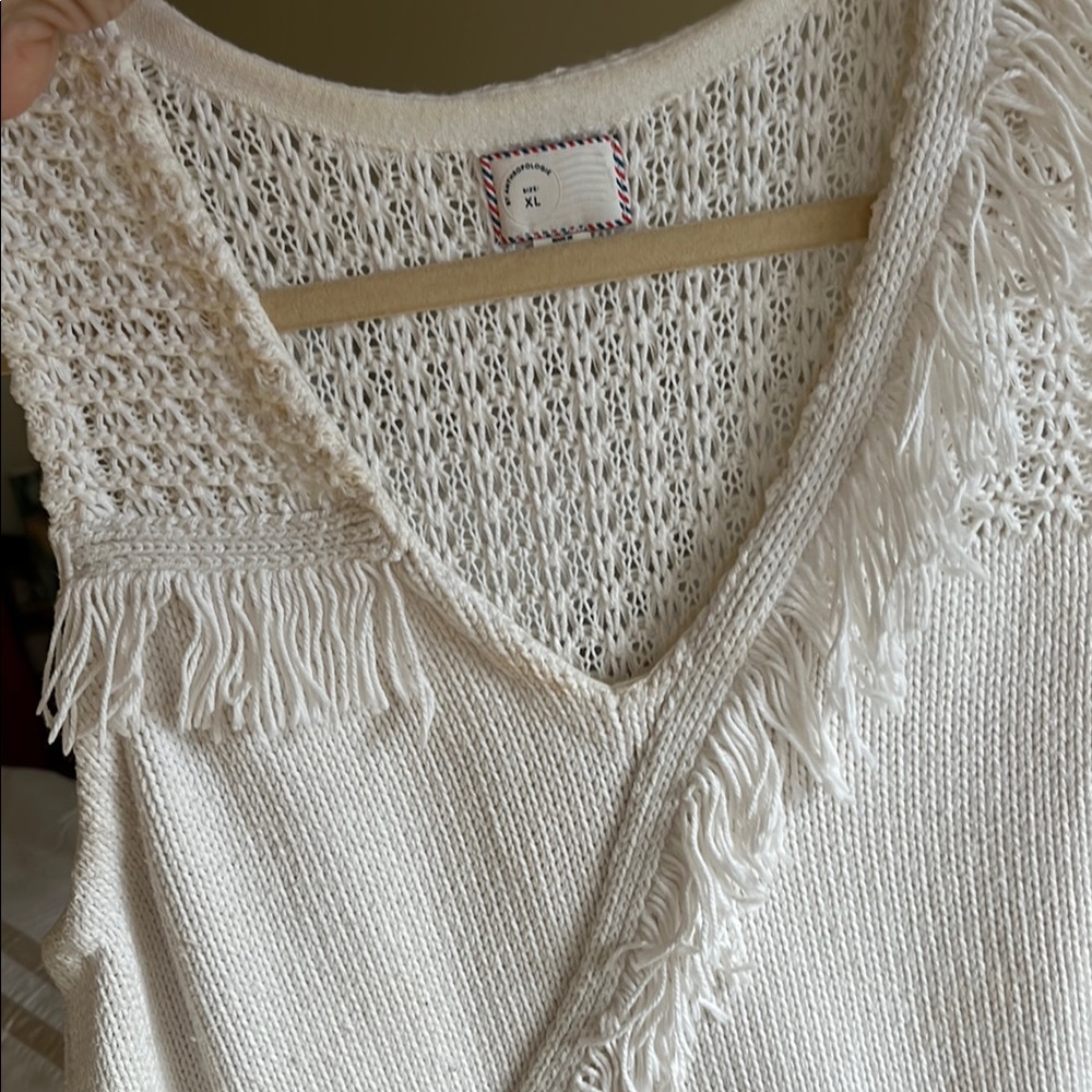 Anthropology Ivory Knit Sweater